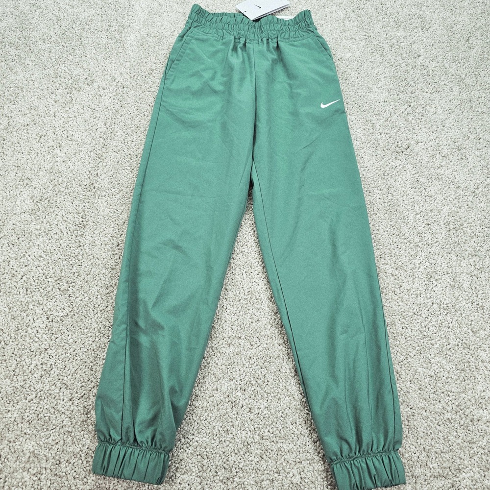 Nike One Kids Training‎ Pants Green Girls XS Slim Fit Activewear Joggers NWT